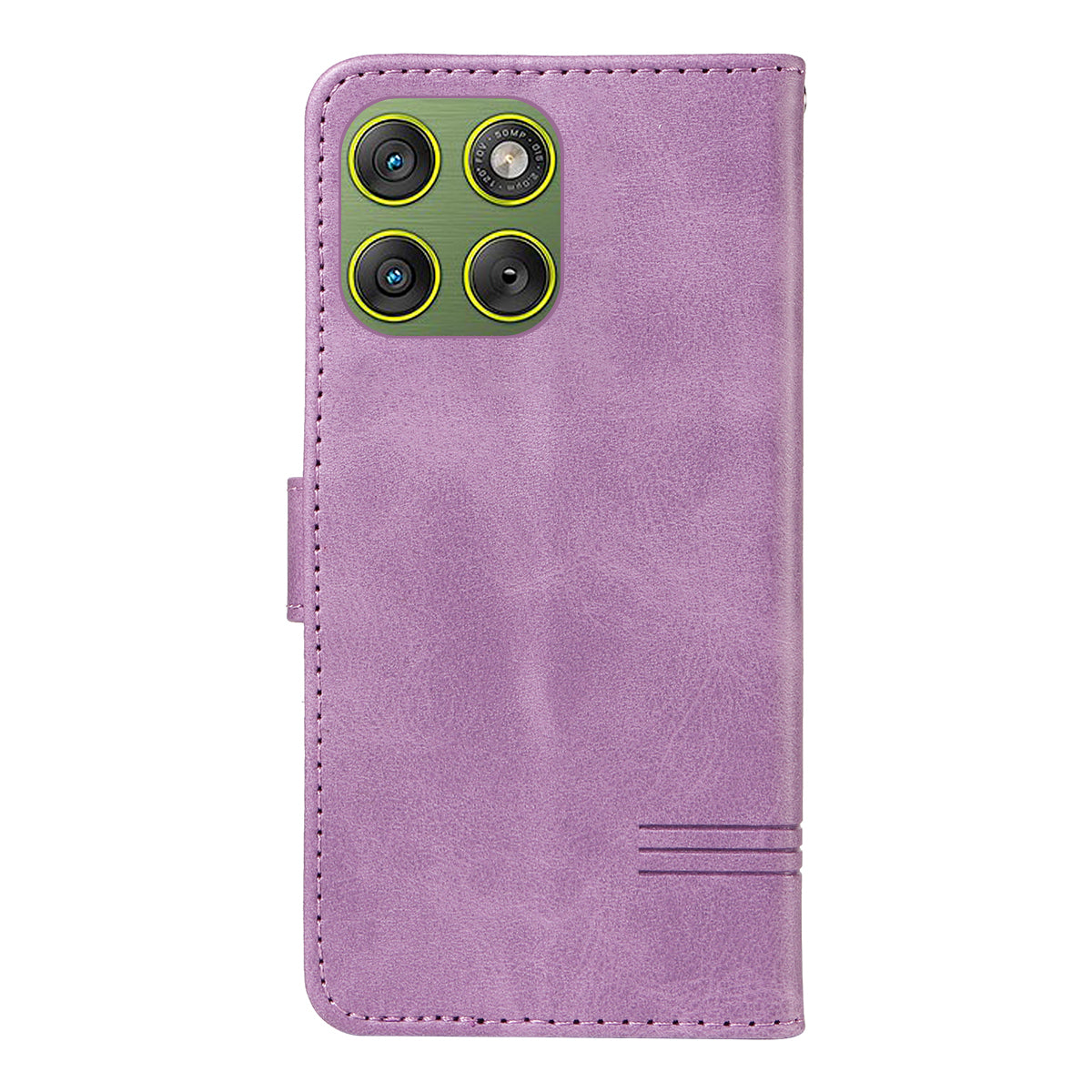 For Motorola Edge 70 5G Wallet Case T-Shape Lines Leather Phone Cover Stand -  Light Purple