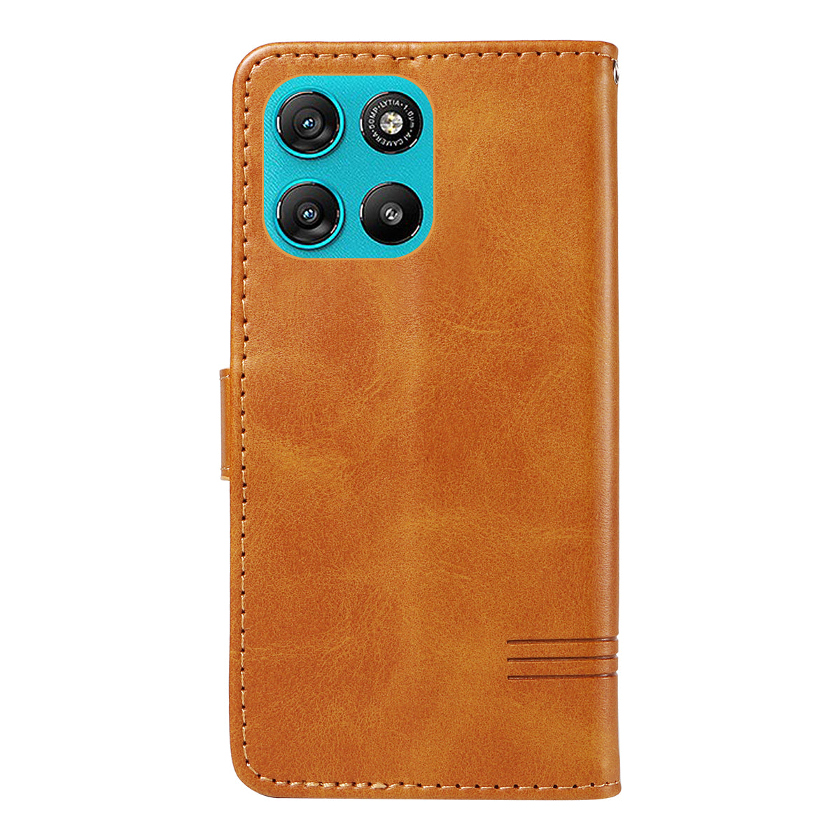 For Motorola Moto G57 Power 5G / Motorola Moto G100 5G (2025) / Motorola Moto G67 Power 5G Wallet Case T-Shape Lines Leather Phone Cover Stand - Brown