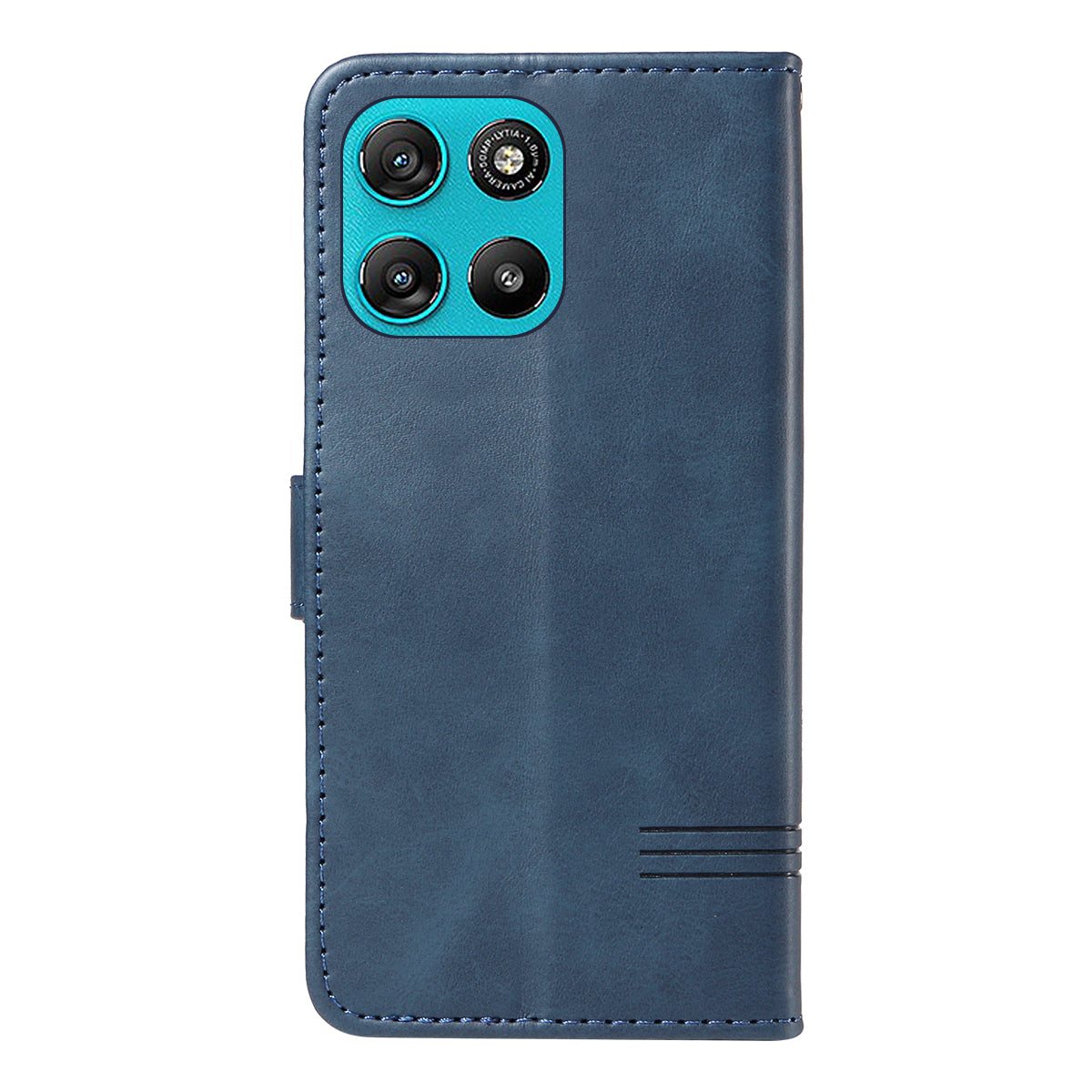 For Motorola Moto G57 Power 5G / Motorola Moto G100 5G (2025) / Motorola Moto G67 Power 5G Wallet Case T-Shape Lines Leather Phone Cover Stand - Blue