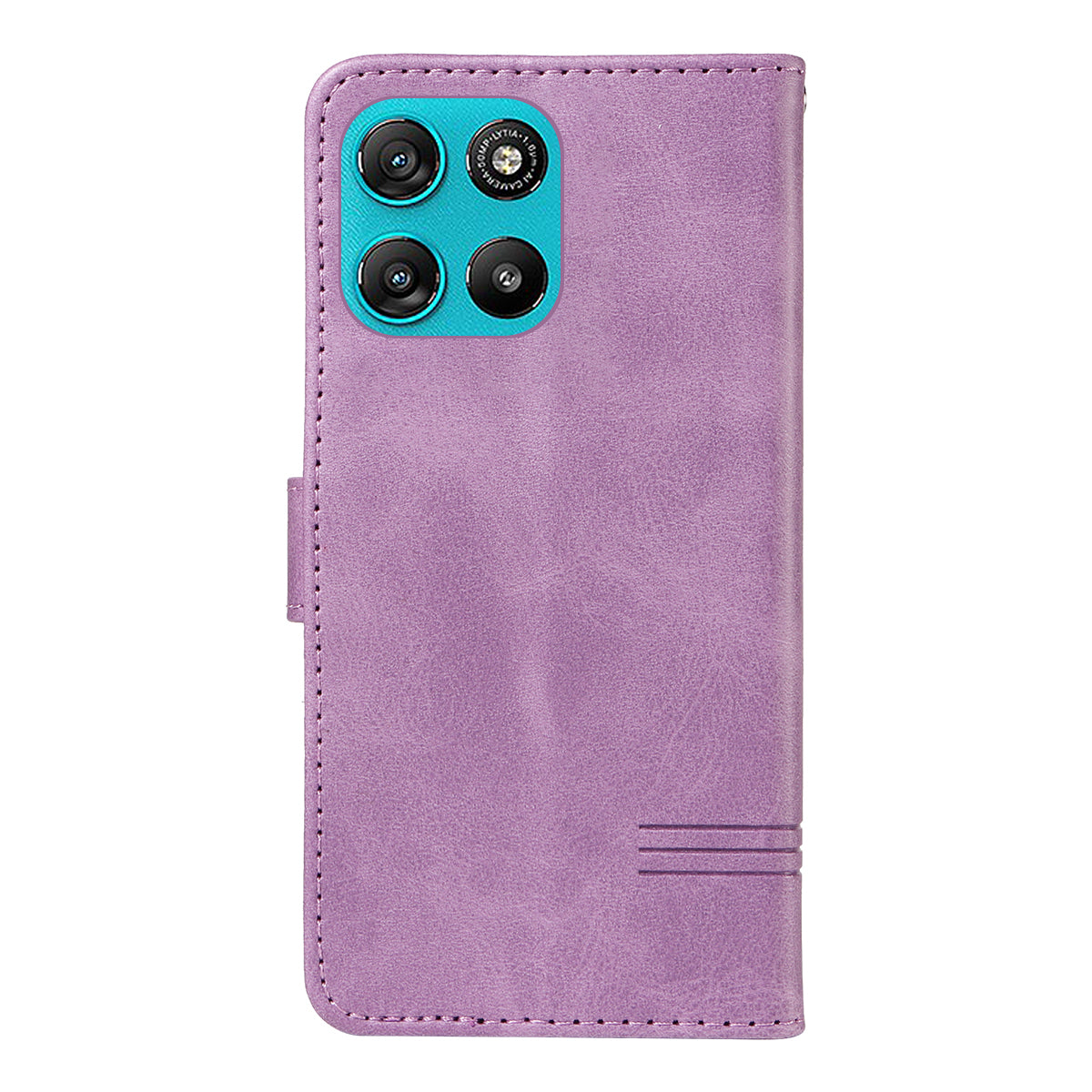 For Motorola Moto G57 Power 5G / Motorola Moto G100 5G (2025) / Motorola Moto G67 Power 5G Wallet Case T-Shape Lines Leather Phone Cover Stand -  Light Purple
