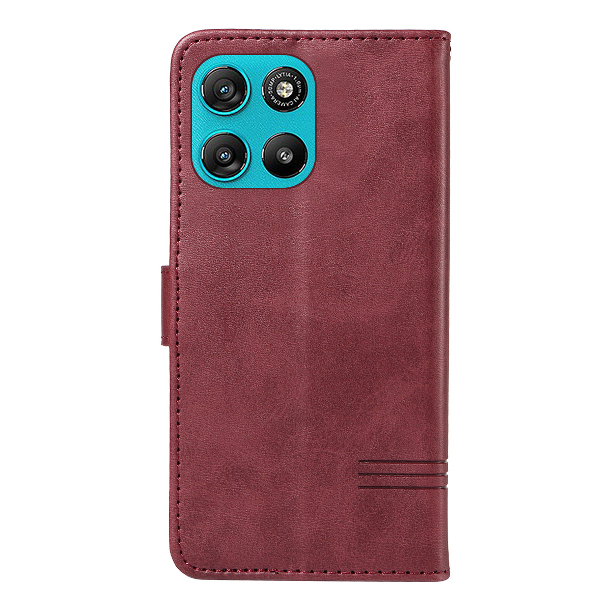 For Motorola Moto G57 Power 5G / Motorola Moto G100 5G (2025) / Motorola Moto G67 Power 5G Wallet Case T-Shape Lines Leather Phone Cover Stand - Wine Red
