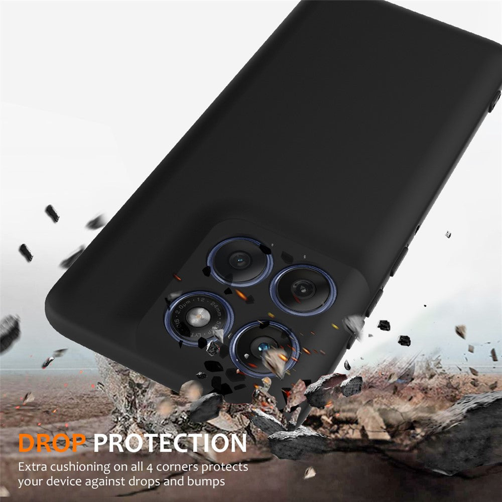 For Motorola Edge 70 5G Magnetic Case Anti-Drop Liquid Silicone Phone Cover with Lanyard - Black