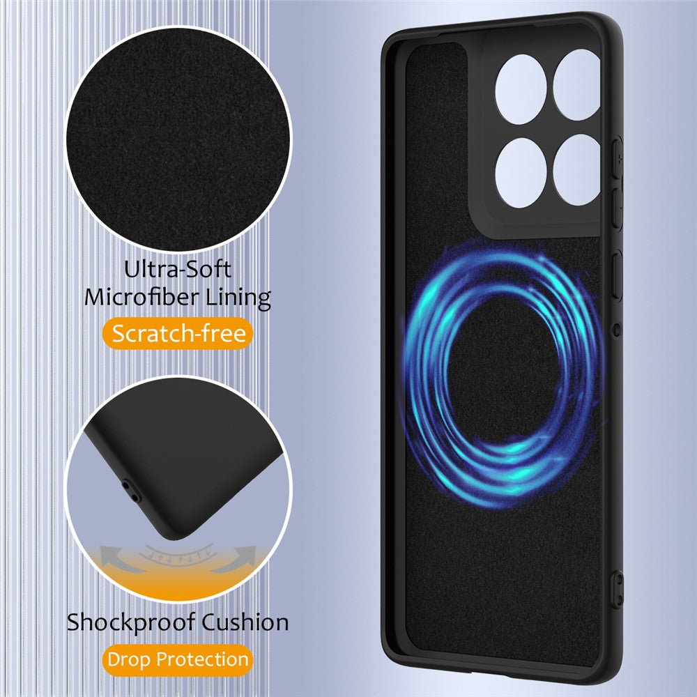 For Motorola Edge 70 5G Magnetic Case Anti-Drop Liquid Silicone Phone Cover with Lanyard - Black