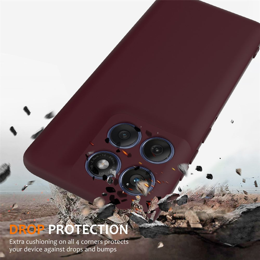 For Motorola Edge 70 5G Magnetic Case Anti-Drop Liquid Silicone Phone Cover with Lanyard - Wine Red