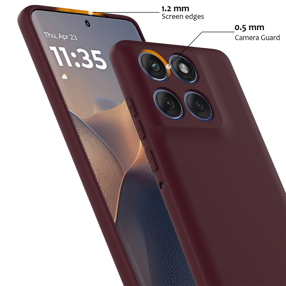 For Motorola Edge 70 5G Magnetic Case Anti-Drop Liquid Silicone Phone Cover with Lanyard - Wine Red