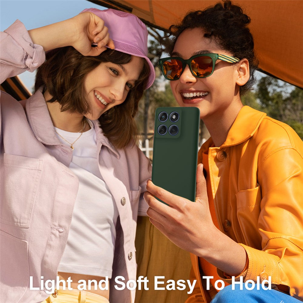 For Motorola Edge 70 5G Magnetic Case Anti-Drop Liquid Silicone Phone Cover with Lanyard - Dark Green