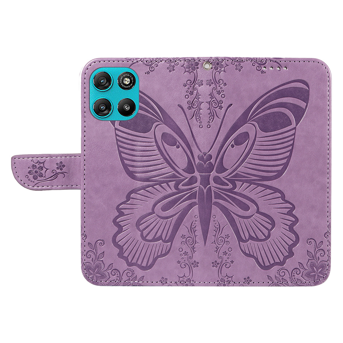 For Motorola Moto G100 5G (2025) / Motorola Moto G57 Power 5G / Motorola Moto G67 Power 5G Case Butterfly Pattern PU Leather Folio Flip Phone Cover -  Light Purple