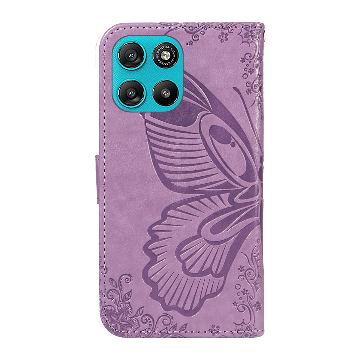 For Motorola Moto G100 5G (2025) / Motorola Moto G57 Power 5G / Motorola Moto G67 Power 5G Case Butterfly Pattern PU Leather Folio Flip Phone Cover -  Light Purple