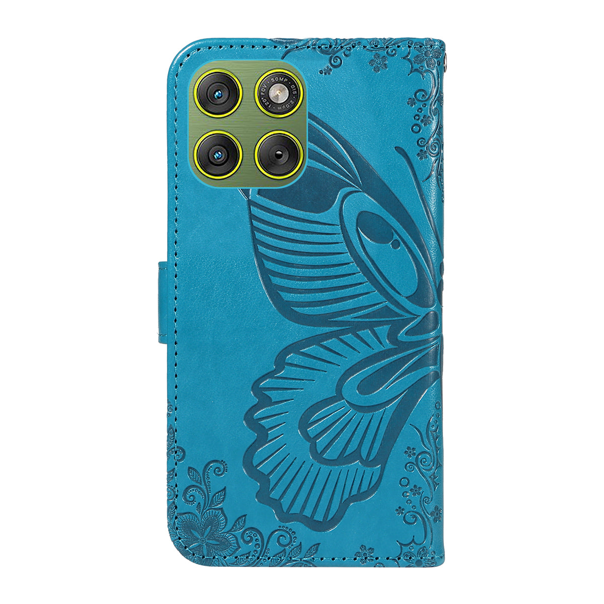 For Motorola Edge 70 5G Case Butterfly Pattern PU Leather Folio Flip Phone Cover -  Blue