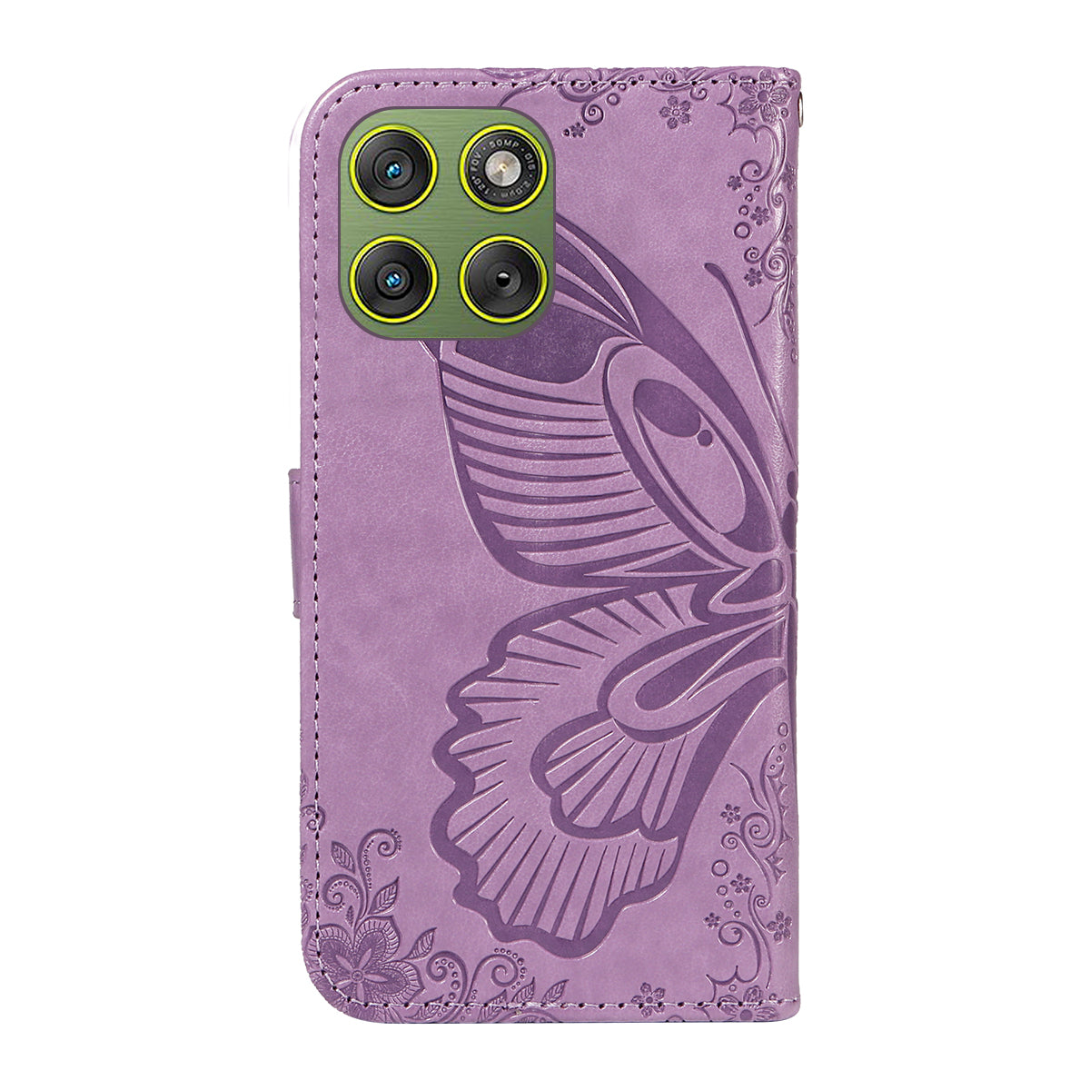 For Motorola Edge 70 5G Case Butterfly Pattern PU Leather Folio Flip Phone Cover -  Light Purple