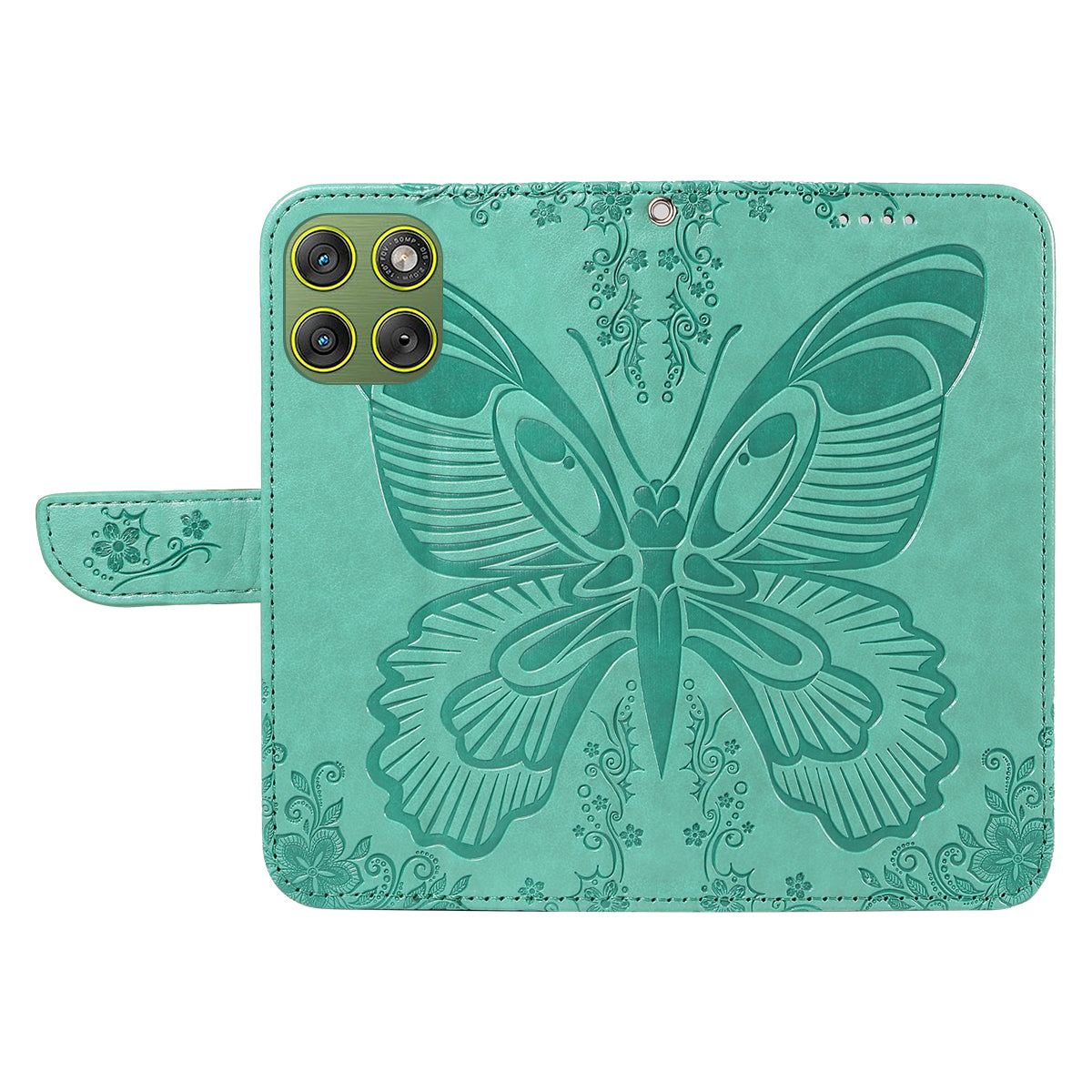 For Motorola Edge 70 5G Case Butterfly Pattern PU Leather Folio Flip Phone Cover -  Green