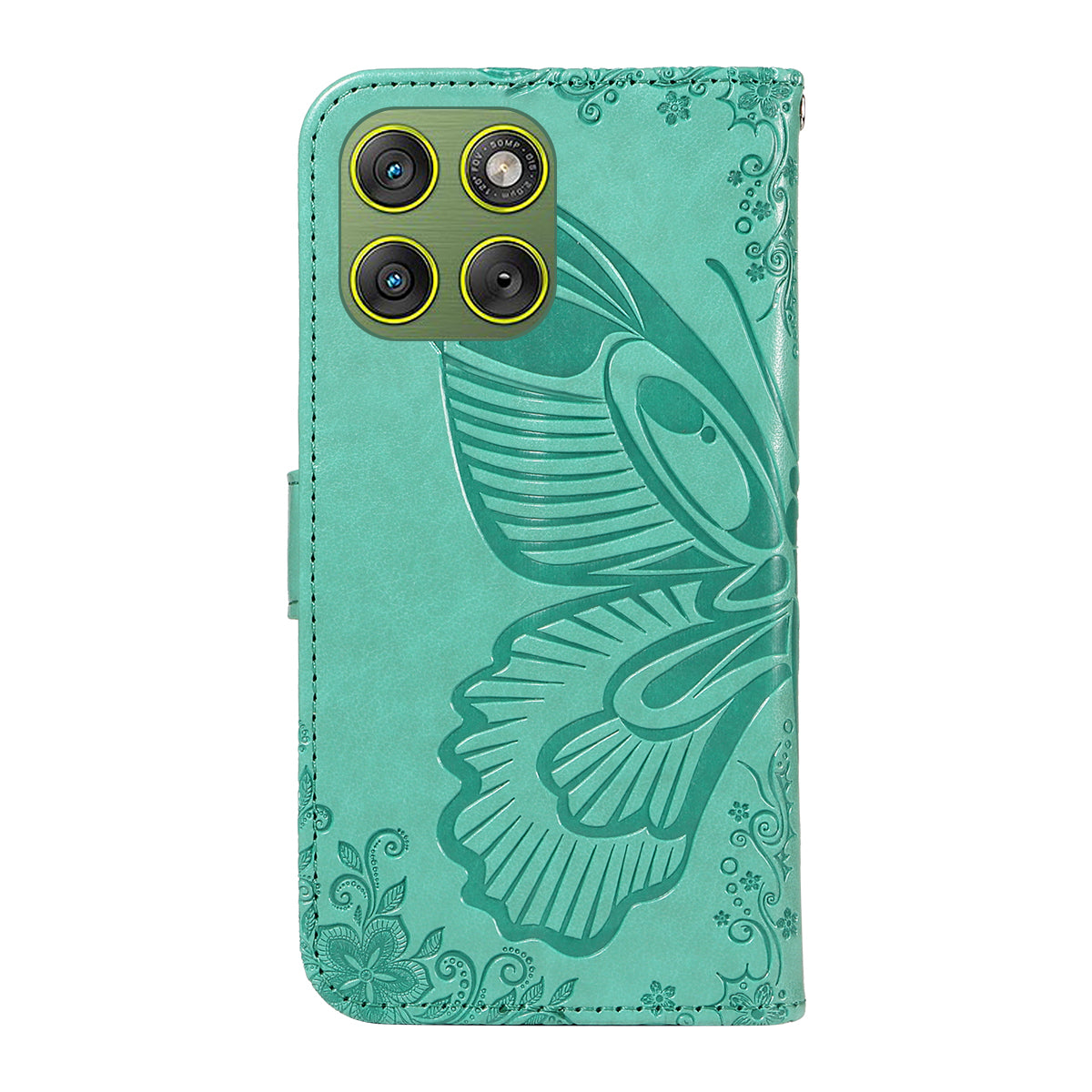 For Motorola Edge 70 5G Case Butterfly Pattern PU Leather Folio Flip Phone Cover -  Green