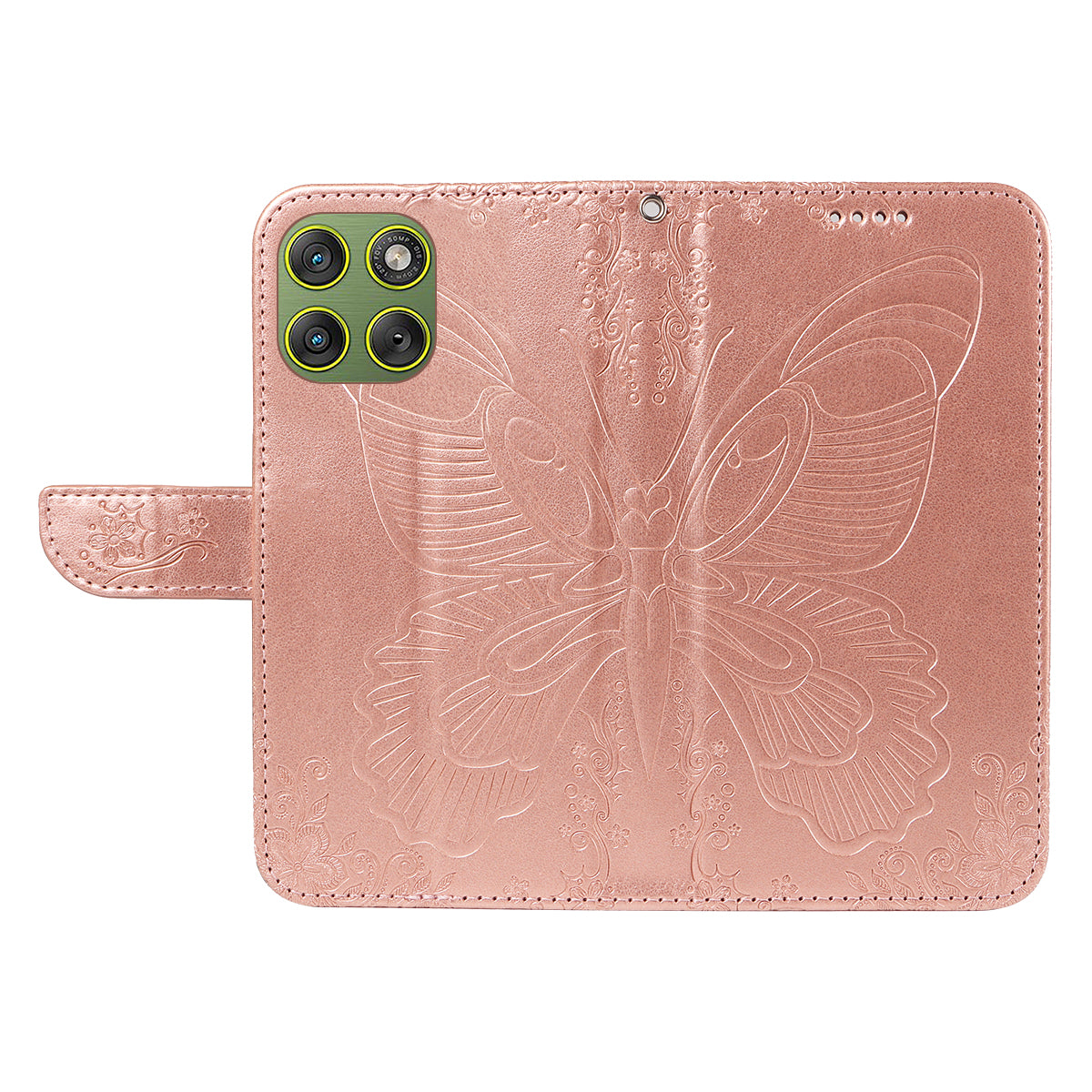 For Motorola Edge 70 5G Case Butterfly Pattern PU Leather Folio Flip Phone Cover -  Rose Gold