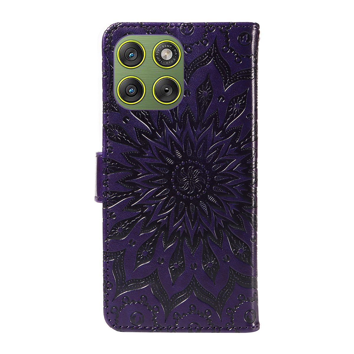 For Motorola Edge 70 5G Leather Wallet Case Sunflower Imprinted Phone Cover - Purple