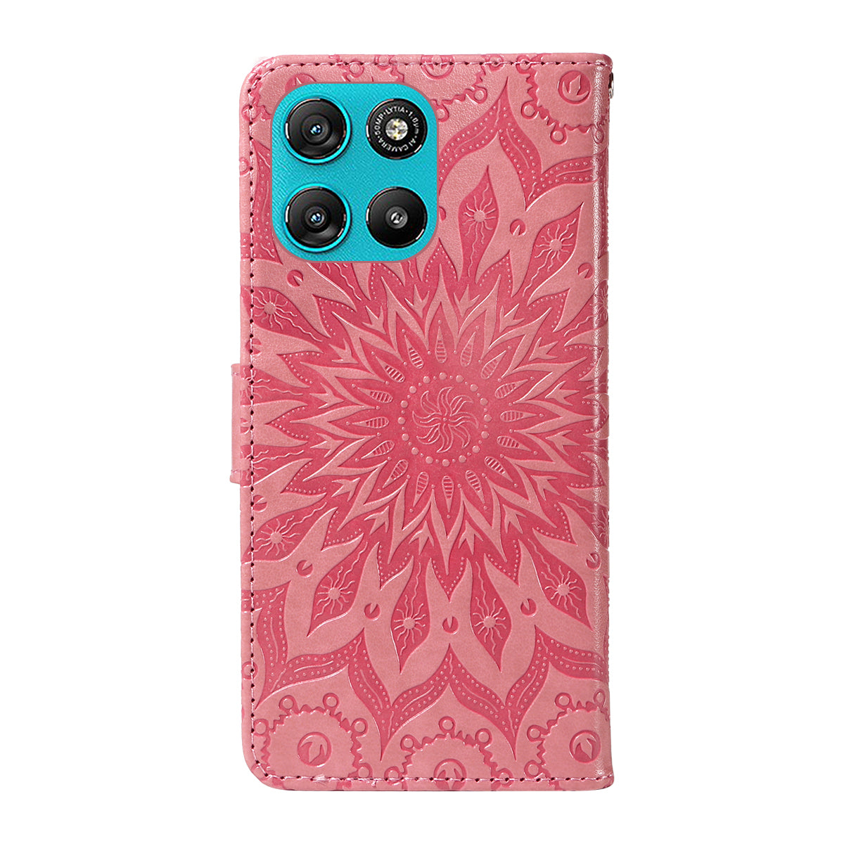 For Motorola Moto G57 Power 5G / Motorola Moto G100 5G (2025) / Motorola Moto G67 Power 5G Leather Wallet Case Sunflower Imprinted Phone Cover - Pink