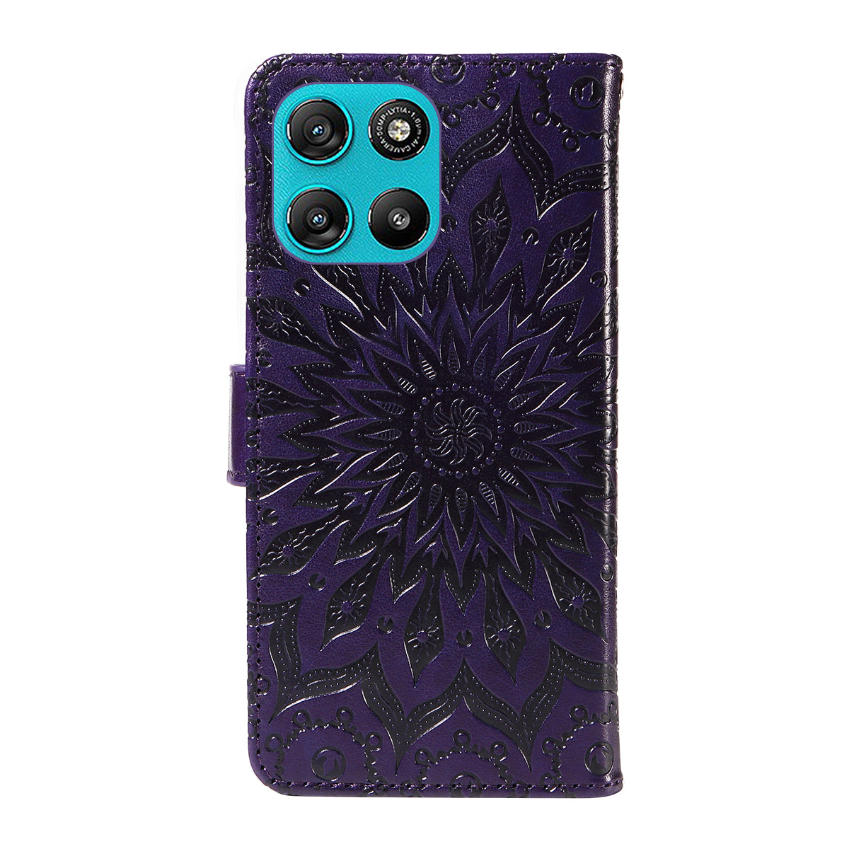 For Motorola Moto G57 Power 5G / Motorola Moto G100 5G (2025) / Motorola Moto G67 Power 5G Leather Wallet Case Sunflower Imprinted Phone Cover - Purple