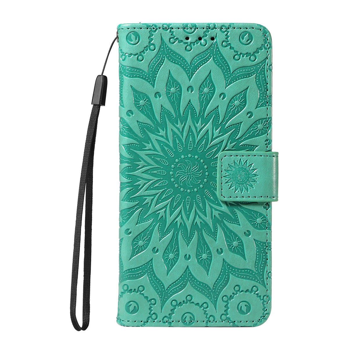 For Motorola Moto G57 Power 5G / Motorola Moto G100 5G (2025) / Motorola Moto G67 Power 5G Leather Wallet Case Sunflower Imprinted Phone Cover - Green
