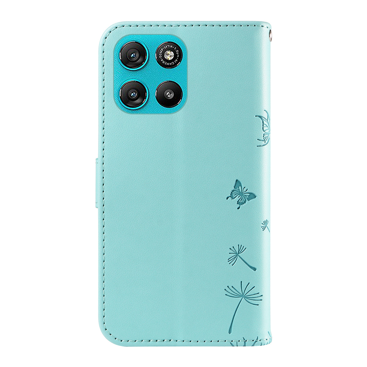 For Motorola Moto G57 Power 5G / Motorola Moto G100 5G (2025) / Motorola Moto G67 Power 5G Leather Wallet Case with Strap Dandelion Imprint Phone Stand Cover - Green