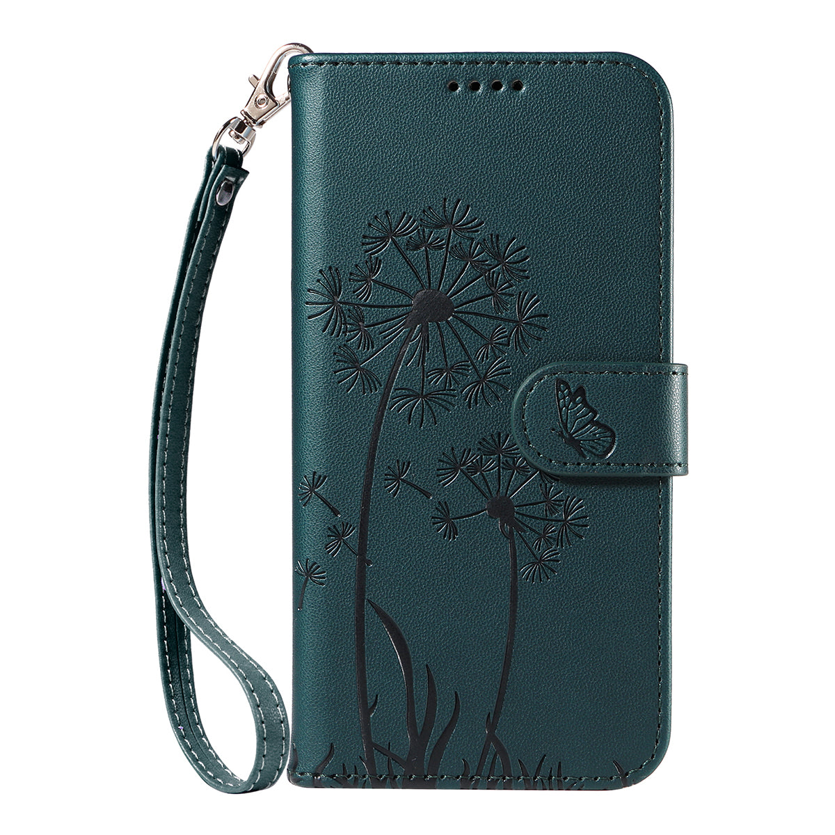 For Motorola Moto G57 Power 5G / Motorola Moto G100 5G (2025) / Motorola Moto G67 Power 5G Leather Wallet Case with Strap Dandelion Imprint Phone Stand Cover - Blue