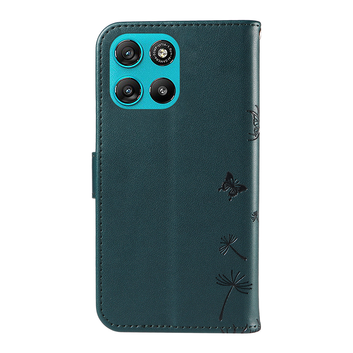 For Motorola Moto G57 Power 5G / Motorola Moto G100 5G (2025) / Motorola Moto G67 Power 5G Leather Wallet Case with Strap Dandelion Imprint Phone Stand Cover - Blue