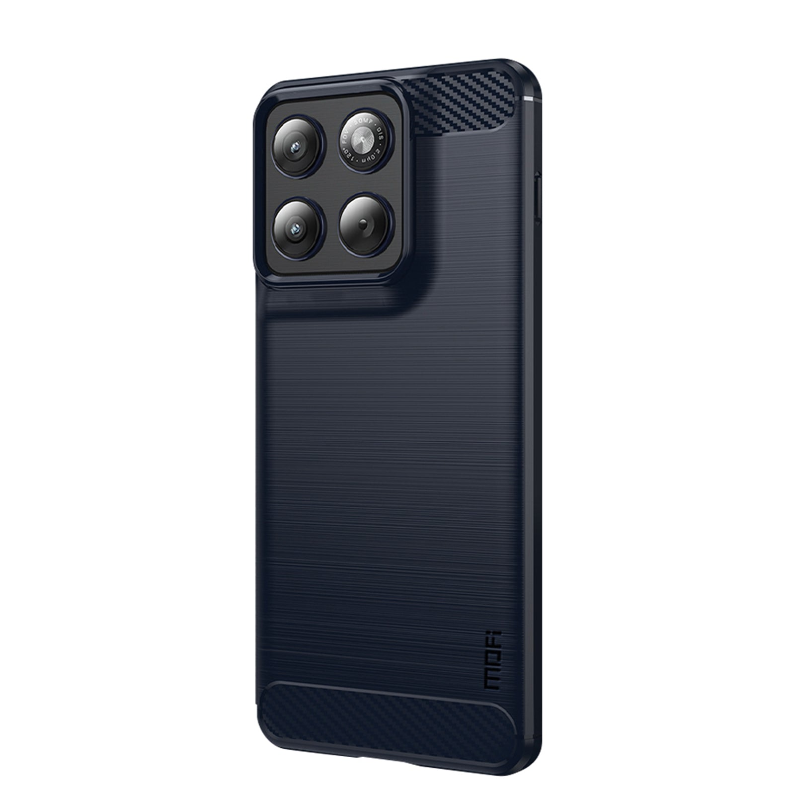For Motorola Edge 70 5G Back Cover MOFI Brushed Texture Carbon Fiber Soft TPU Case - Blue