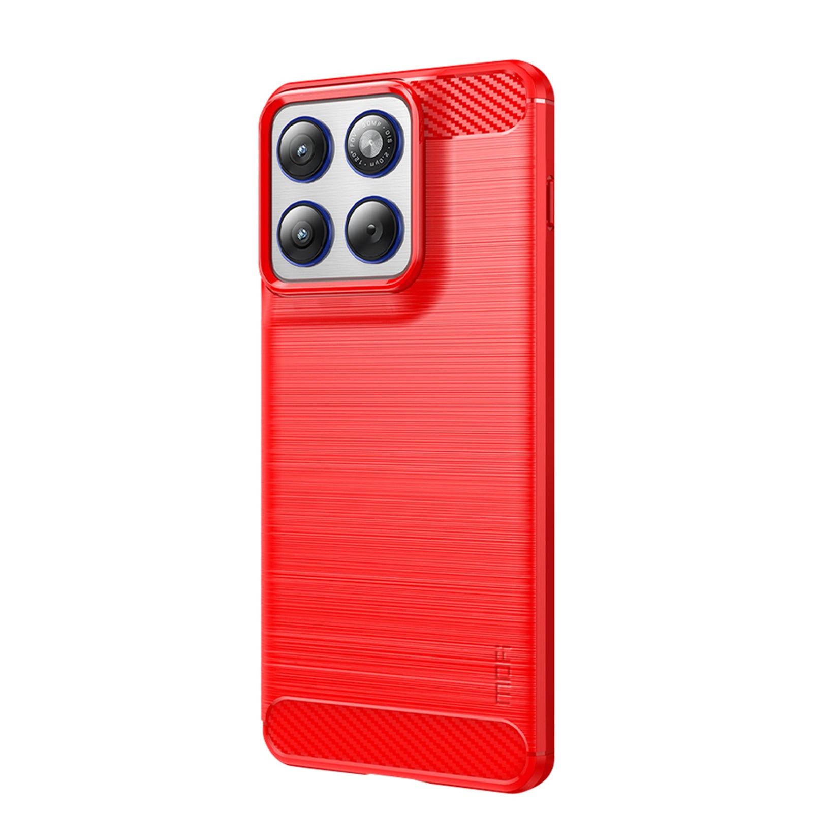 For Motorola Edge 70 5G Back Cover MOFI Brushed Texture Carbon Fiber Soft TPU Case - Red
