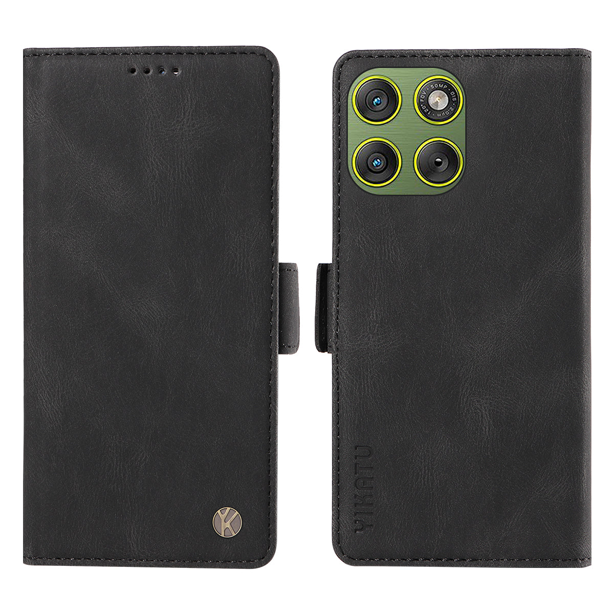 For Motorola Edge 70 5G Leather Case YIKATU YK-005 Skin-touch Feeling Wallet Phone Cover - Black