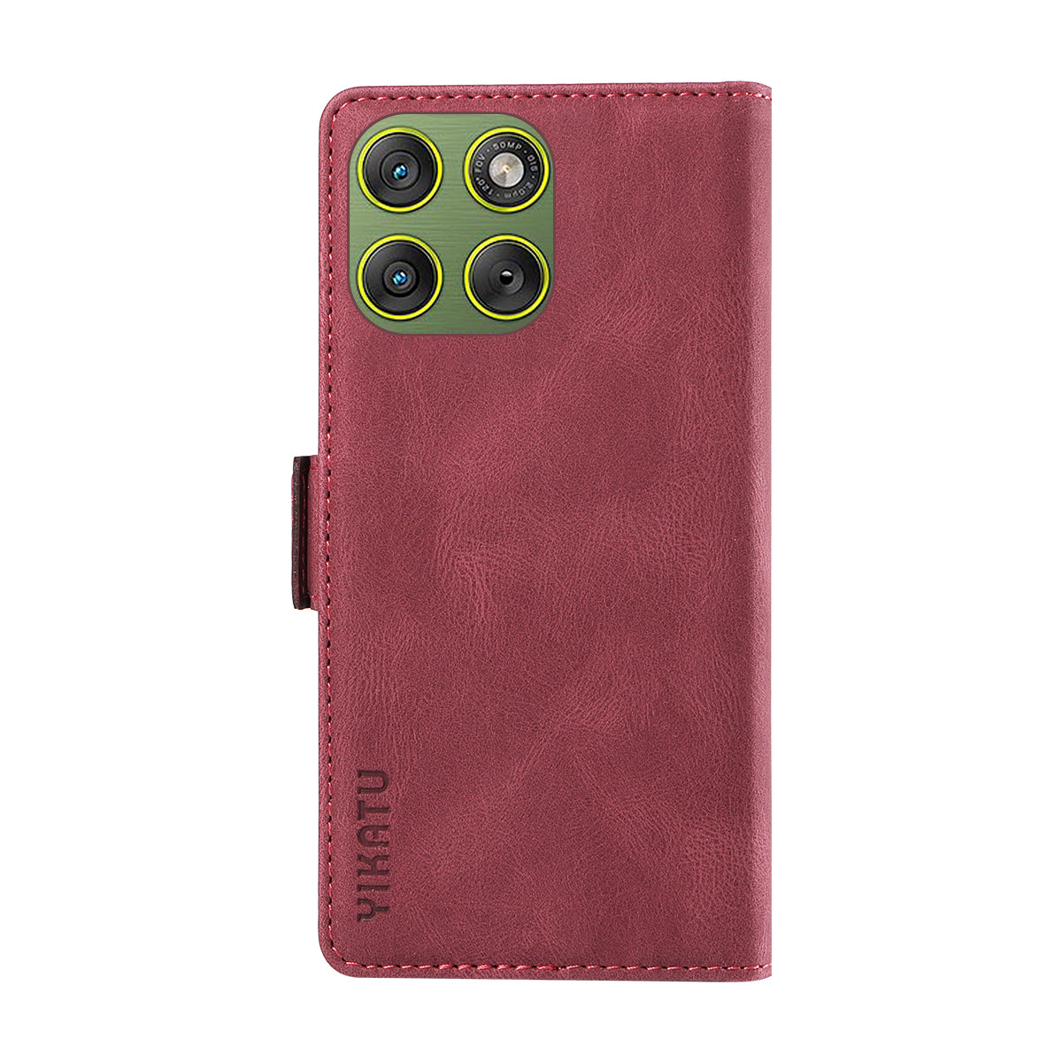 For Motorola Edge 70 5G Leather Case YIKATU YK-005 Skin-touch Feeling Wallet Phone Cover - Wine Red