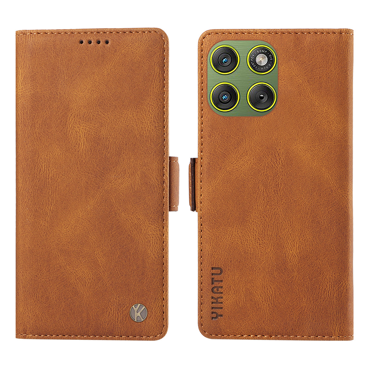 For Motorola Edge 70 5G Leather Case YIKATU YK-005 Skin-touch Feeling Wallet Phone Cover - Brown