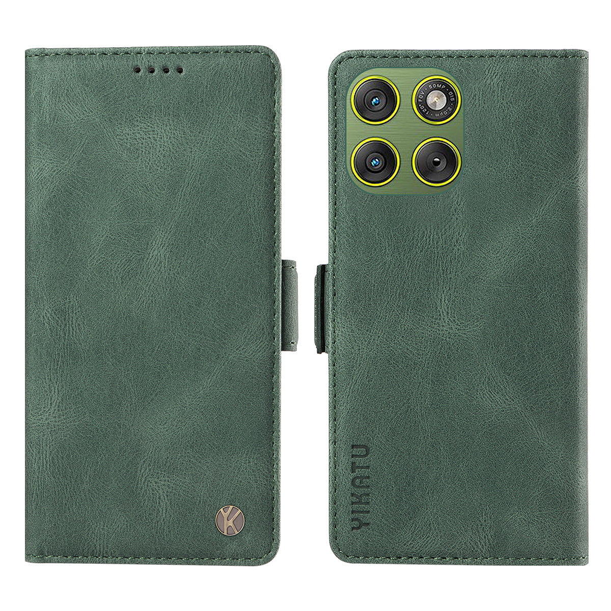 For Motorola Edge 70 5G Leather Case YIKATU YK-005 Skin-touch Feeling Wallet Phone Cover - Green