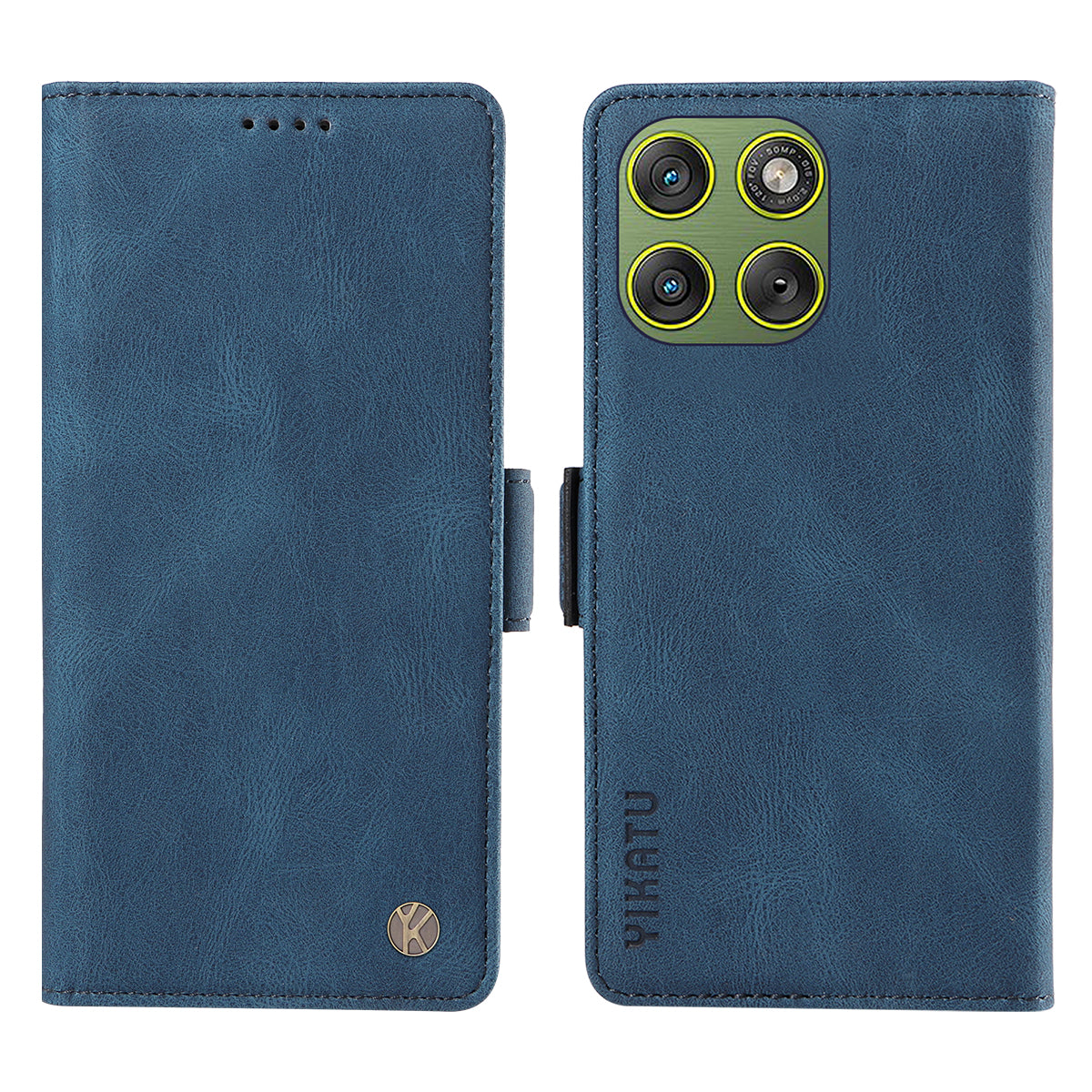 For Motorola Edge 70 5G Leather Case YIKATU YK-005 Skin-touch Feeling Wallet Phone Cover - Blue
