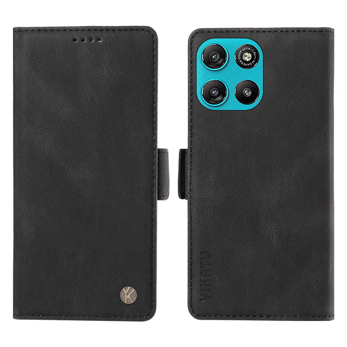 For Motorola Moto G57 Power 5G / Motorola Moto G100 5G (2025) / Motorola Moto G67 Power 5G Leather Case YIKATU YK-005 Skin-touch Feeling Wallet Phone Cover - Black