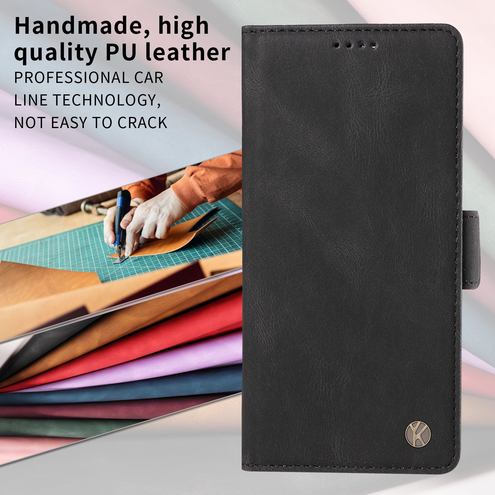 For Motorola Moto G57 Power 5G / Motorola Moto G100 5G (2025) / Motorola Moto G67 Power 5G Leather Case YIKATU YK-005 Skin-touch Feeling Wallet Phone Cover - Black