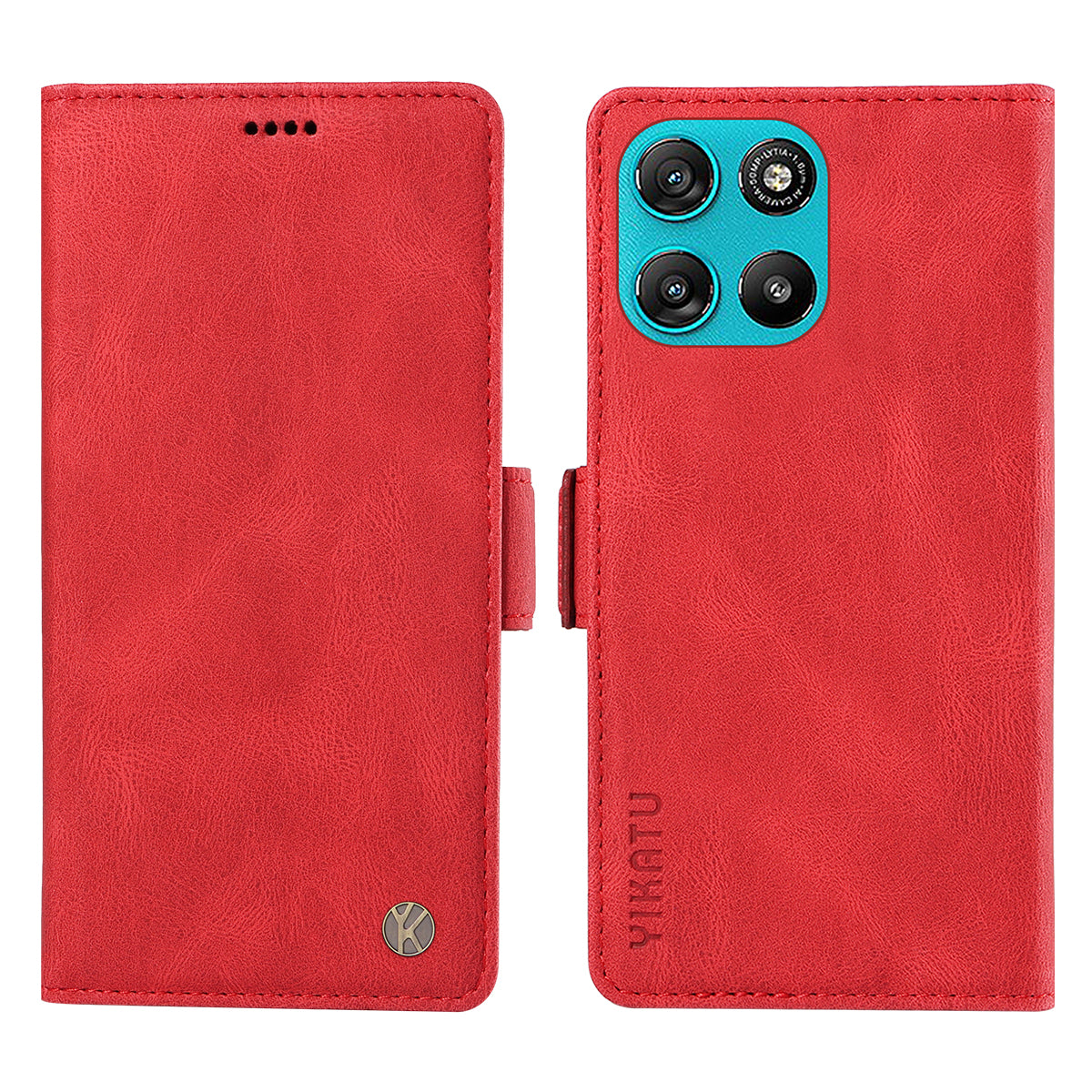 For Motorola Moto G57 Power 5G / Motorola Moto G100 5G (2025) / Motorola Moto G67 Power 5G Leather Case YIKATU YK-005 Skin-touch Feeling Wallet Phone Cover - Red