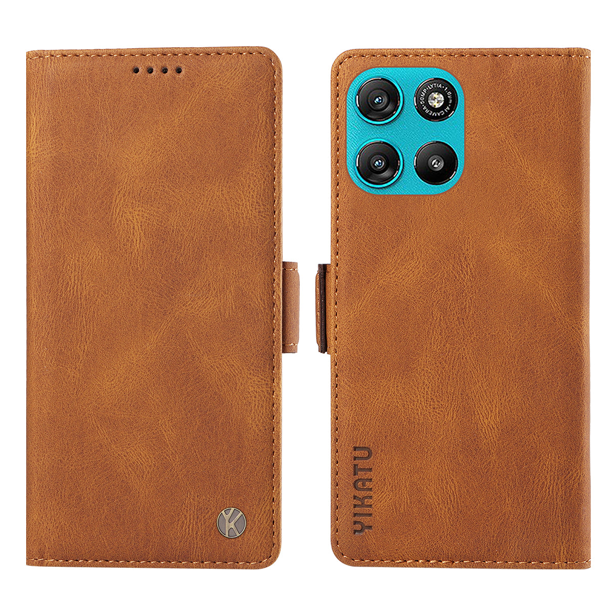 For Motorola Moto G57 Power 5G / Motorola Moto G100 5G (2025) / Motorola Moto G67 Power 5G Leather Case YIKATU YK-005 Skin-touch Feeling Wallet Phone Cover - Brown