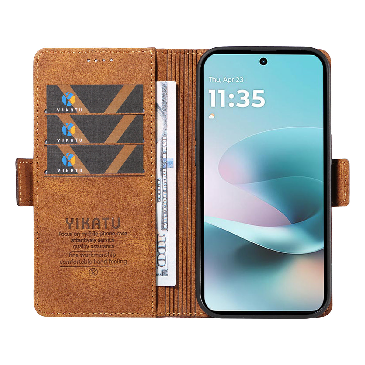 For Motorola Moto G57 Power 5G / Motorola Moto G100 5G (2025) / Motorola Moto G67 Power 5G Leather Case YIKATU YK-005 Skin-touch Feeling Wallet Phone Cover - Brown