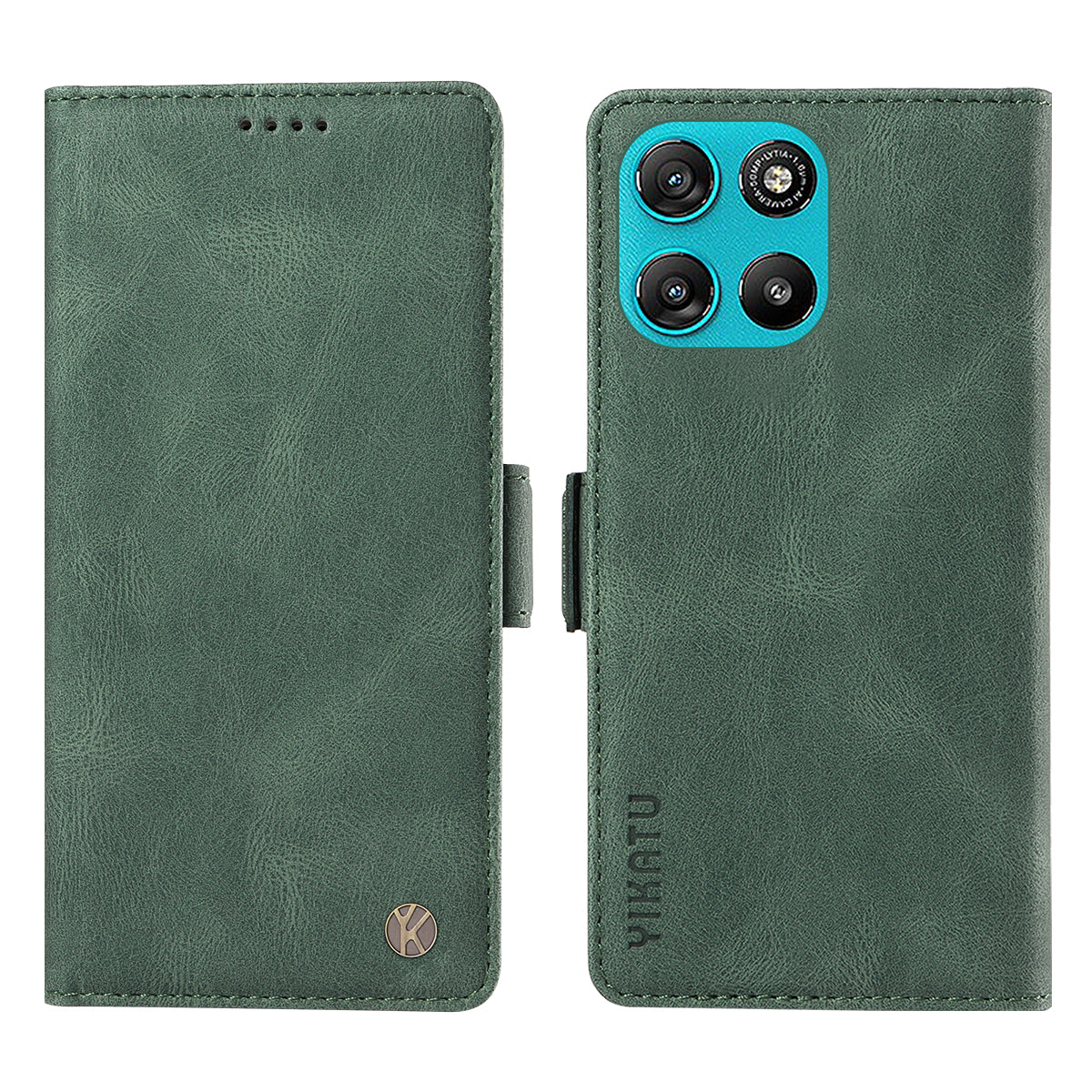 For Motorola Moto G57 Power 5G / Motorola Moto G100 5G (2025) / Motorola Moto G67 Power 5G Leather Case YIKATU YK-005 Skin-touch Feeling Wallet Phone Cover - Green