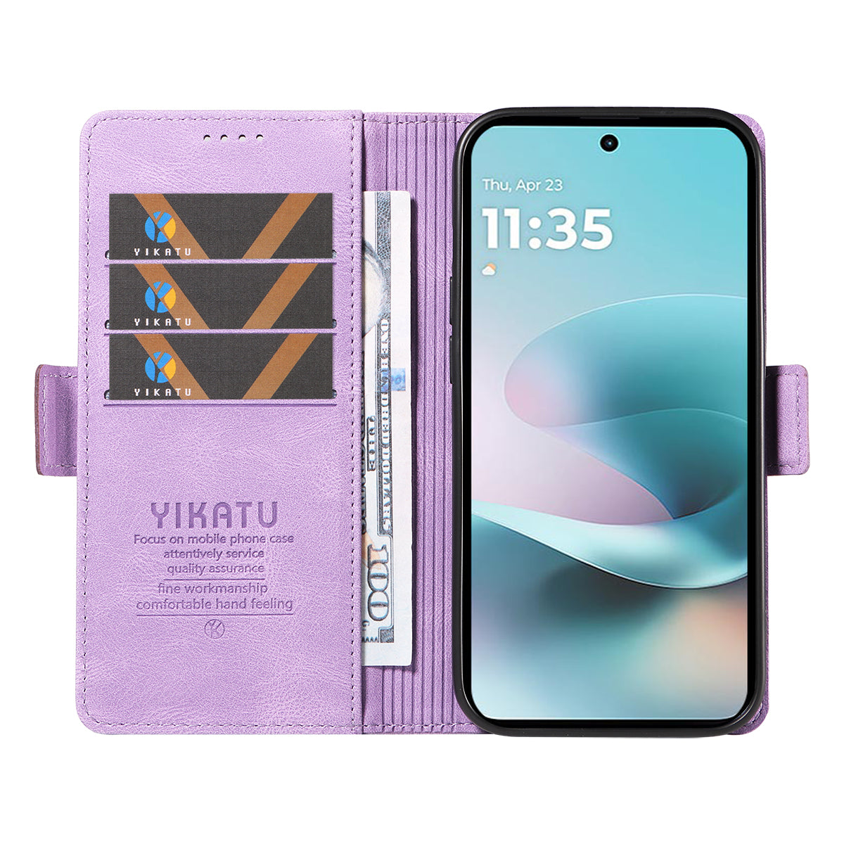 For Motorola Moto G57 Power 5G / Motorola Moto G100 5G (2025) / Motorola Moto G67 Power 5G Leather Case YIKATU YK-005 Skin-touch Feeling Wallet Phone Cover - Purple