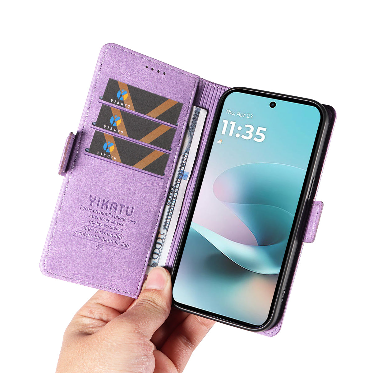 For Motorola Moto G57 Power 5G / Motorola Moto G100 5G (2025) / Motorola Moto G67 Power 5G Leather Case YIKATU YK-005 Skin-touch Feeling Wallet Phone Cover - Purple