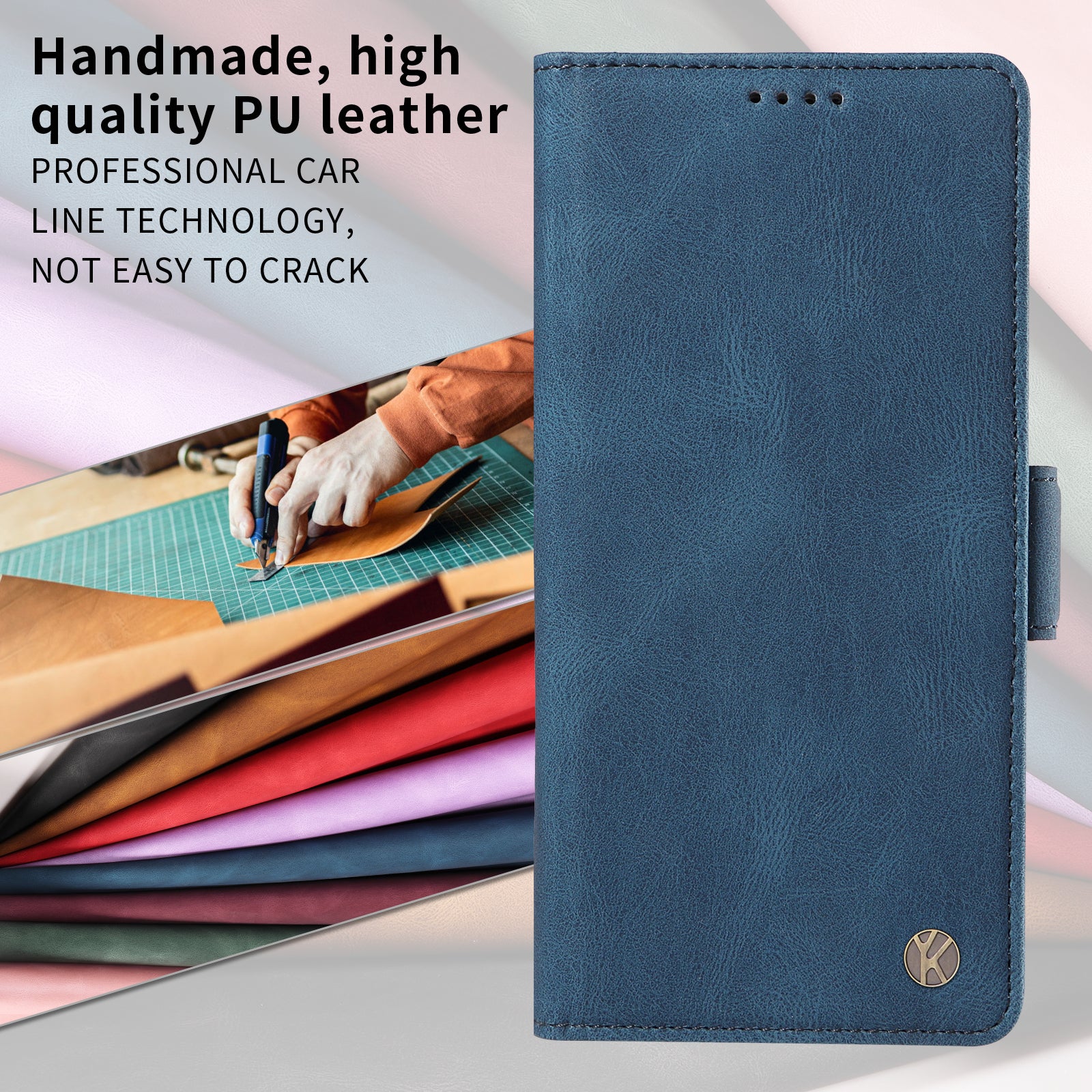 For Motorola Moto G57 Power 5G / Motorola Moto G100 5G (2025) / Motorola Moto G67 Power 5G Leather Case YIKATU YK-005 Skin-touch Feeling Wallet Phone Cover - Blue