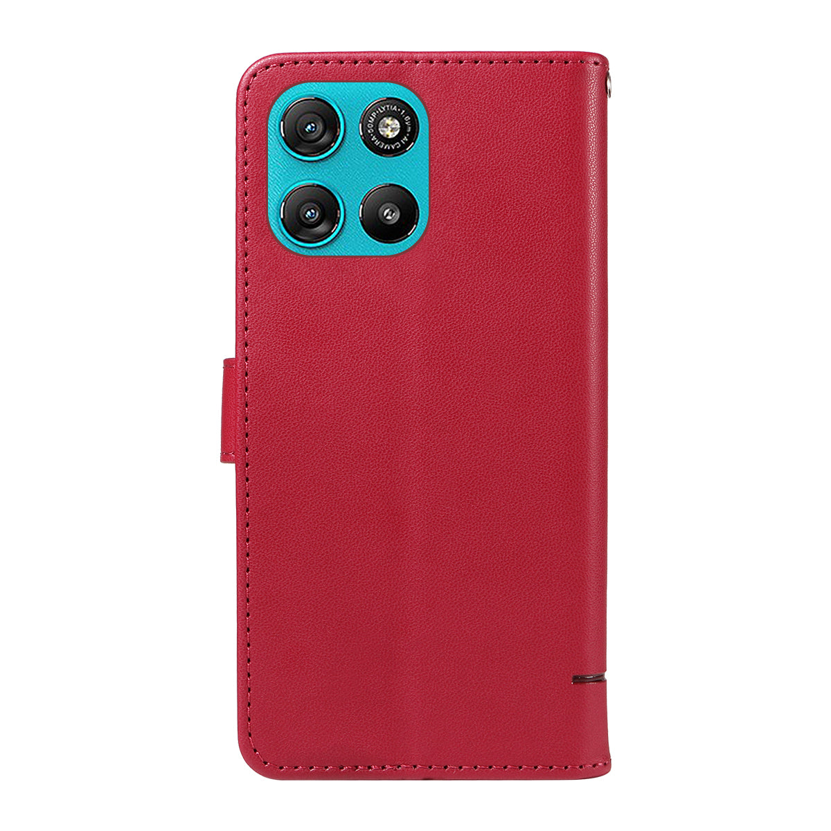 For Motorola Moto G57 Power 5G / Motorola Moto G100 5G (2025) / Motorola Moto G67 Power 5G Case Cat Pattern Imprint Leather Phone Cover with Wrist Strap - Red