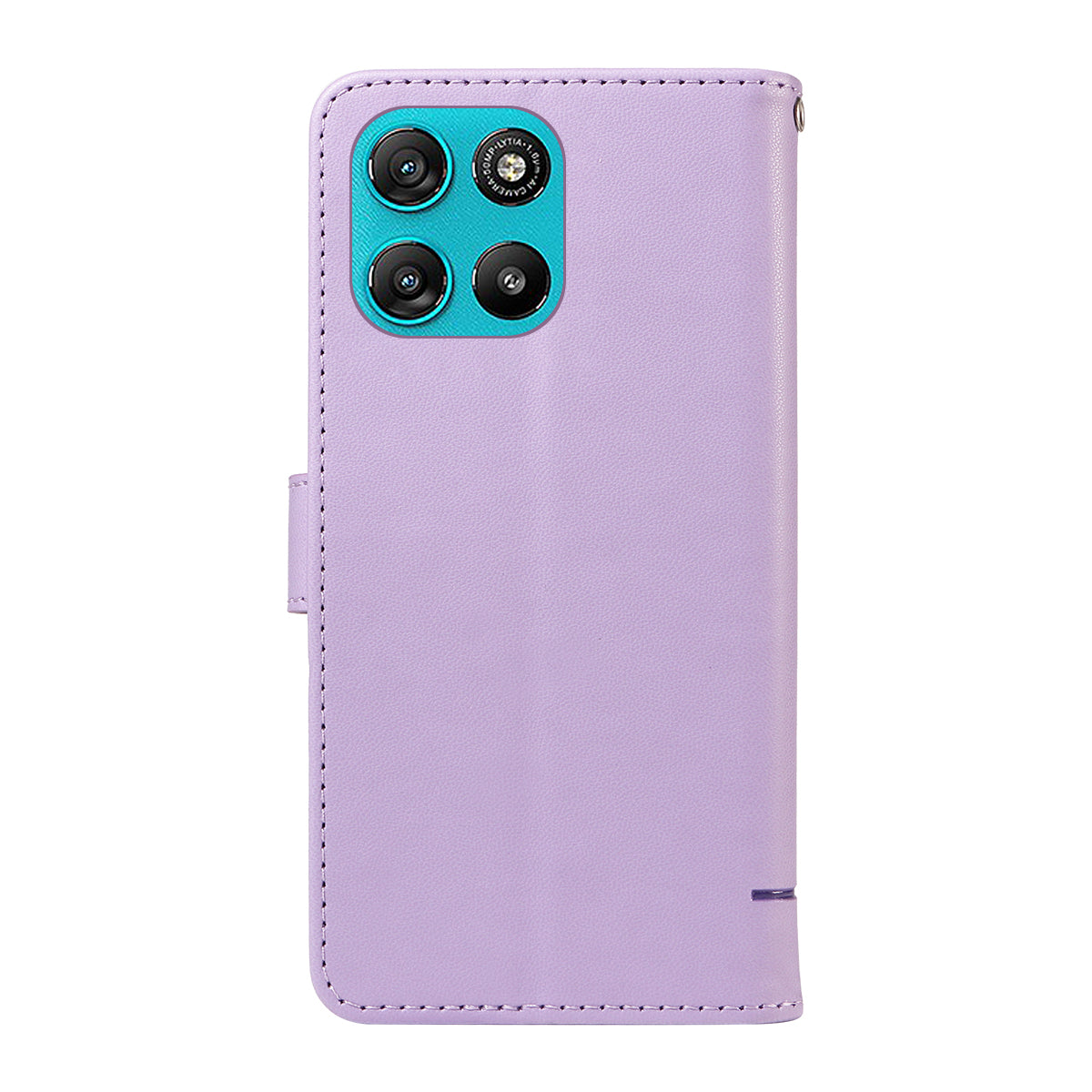 For Motorola Moto G57 Power 5G / Motorola Moto G100 5G (2025) / Motorola Moto G67 Power 5G Case Cat Pattern Imprint Leather Phone Cover with Wrist Strap - Purple