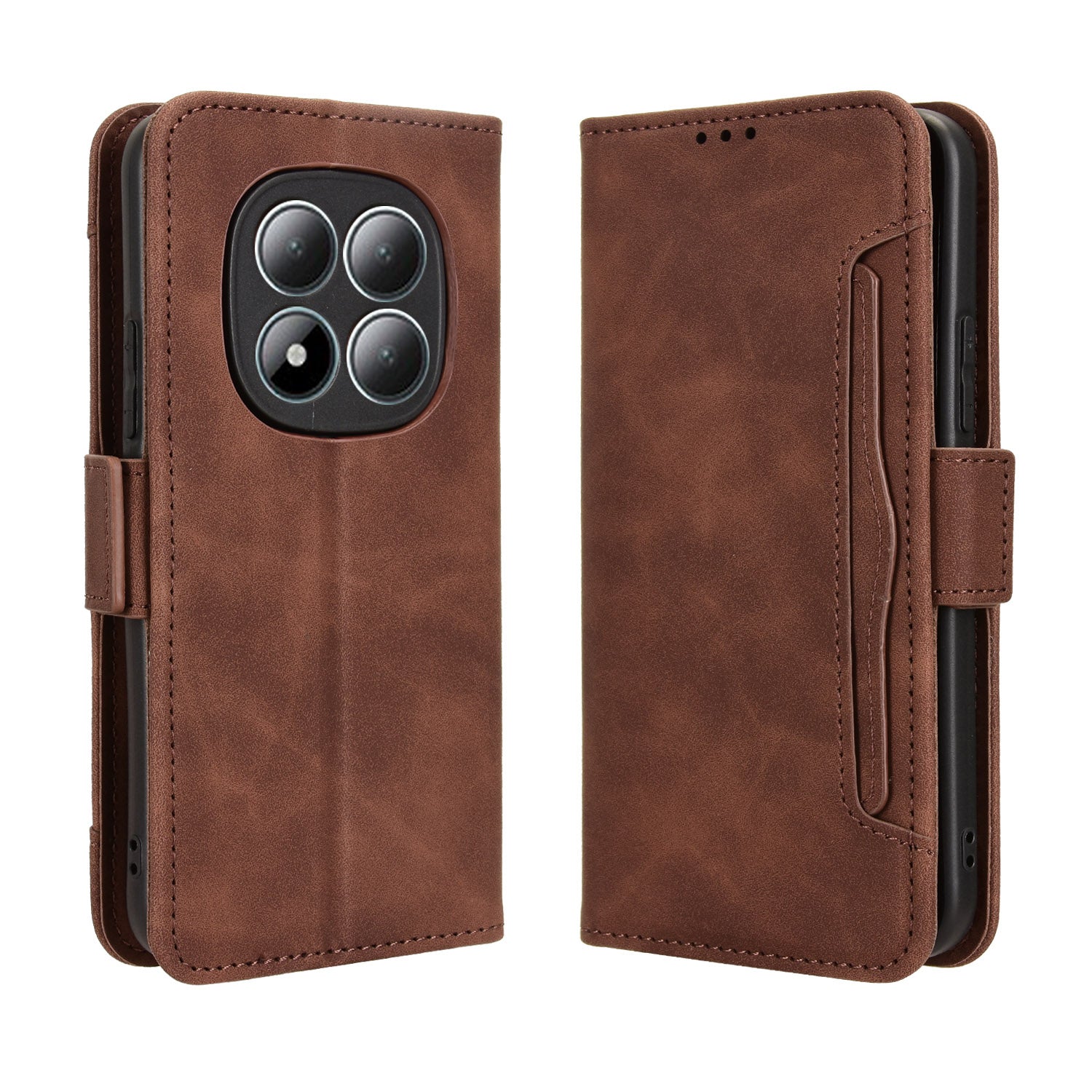 For Xiaomi Redmi Note 15 Pro 4G (Global) Leather Case Phone Wallet Cover with Multiple Card Slots - Brown