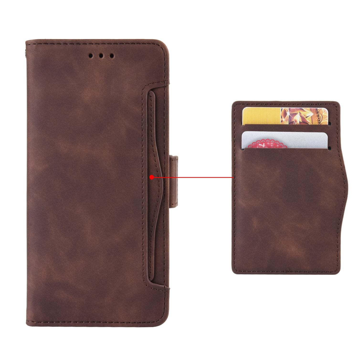 For Xiaomi Redmi Note 15 Pro 4G (Global) Leather Case Phone Wallet Cover with Multiple Card Slots - Brown