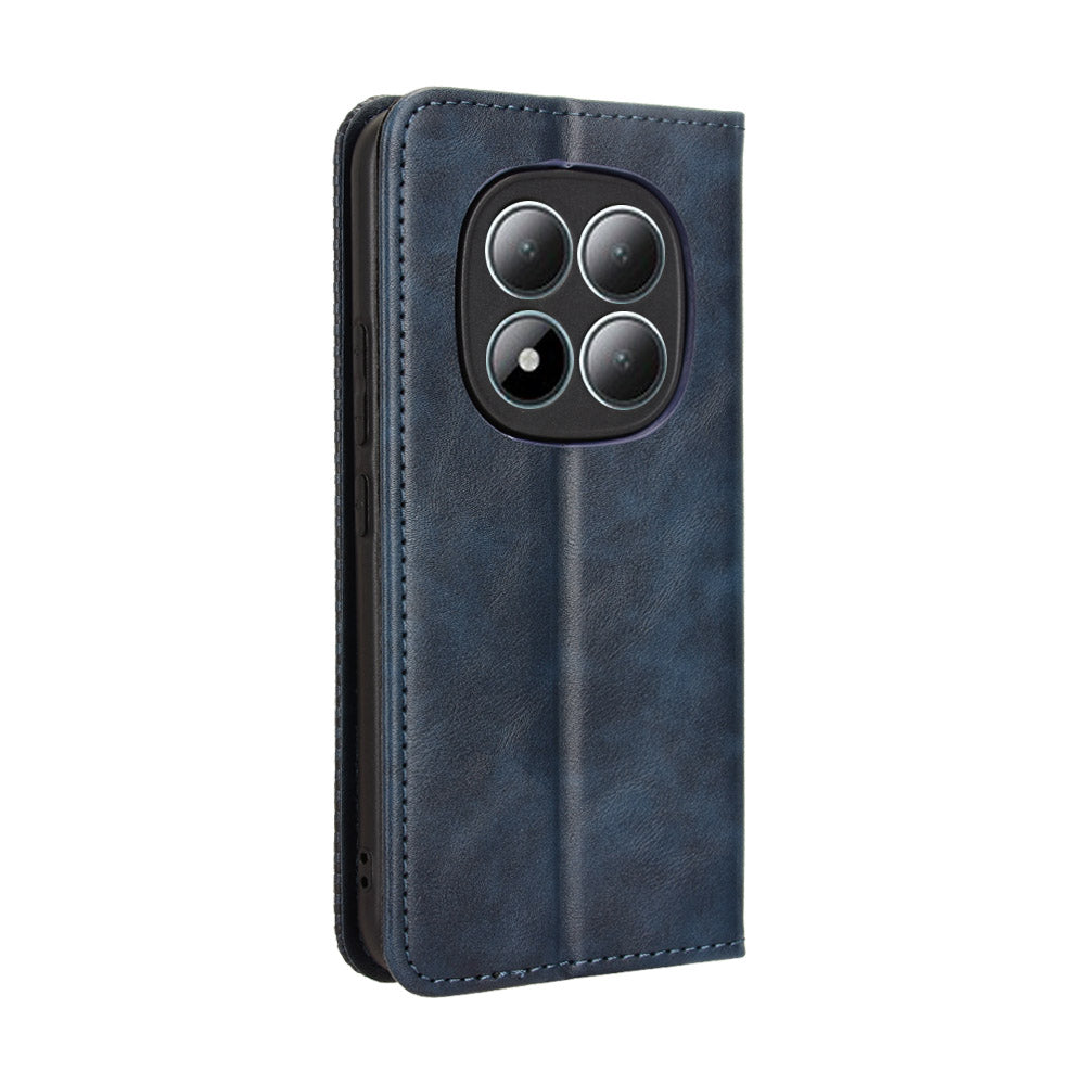 For Xiaomi Redmi Note 15 Pro 4G (Global) Leather Case Wallet Stand Retro Texture Phone Cover - Blue