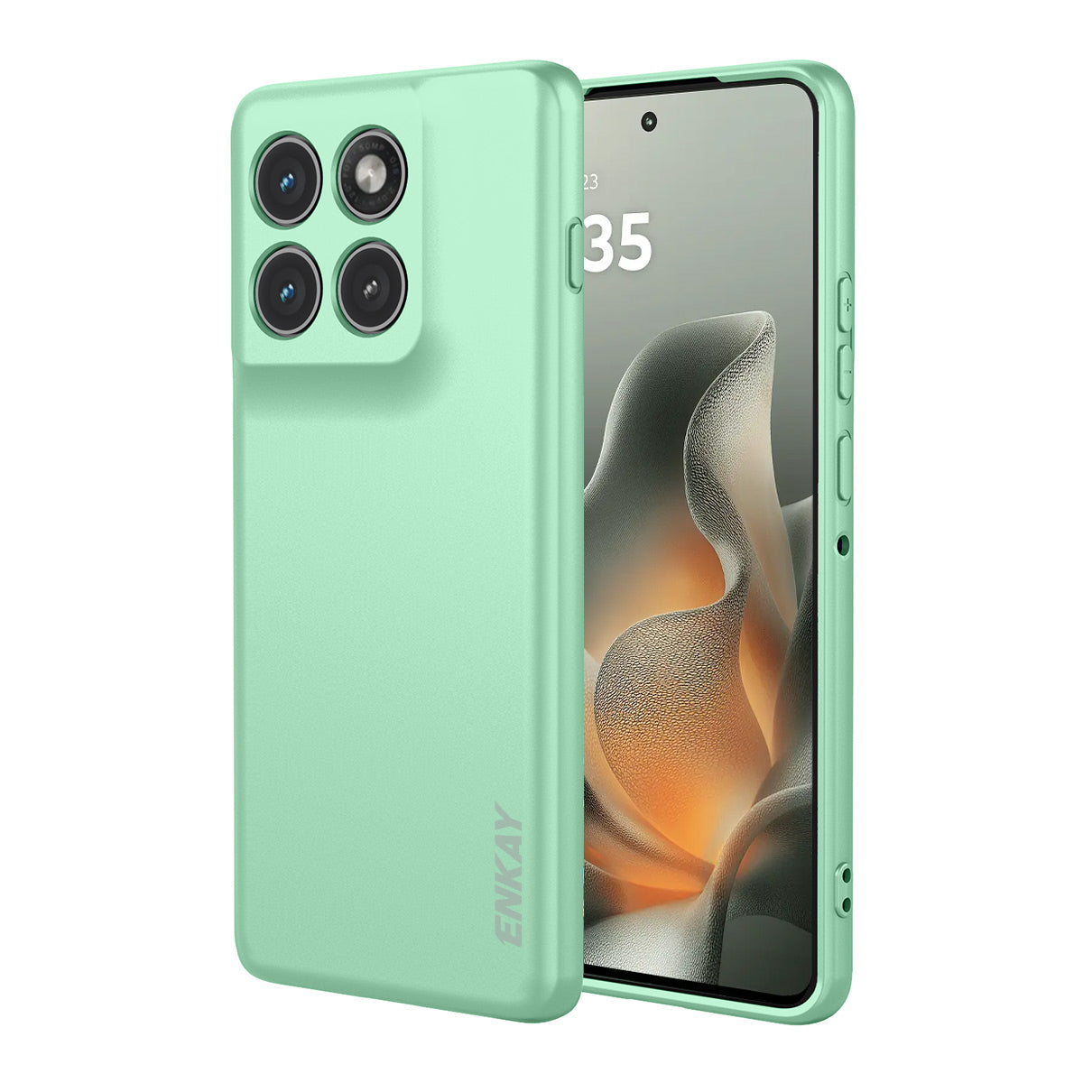 For Motorola Edge 70 5G Silicone Case ENKAY HAT PRINCE Straight Edge Cell Phone Back Cover - Light Green