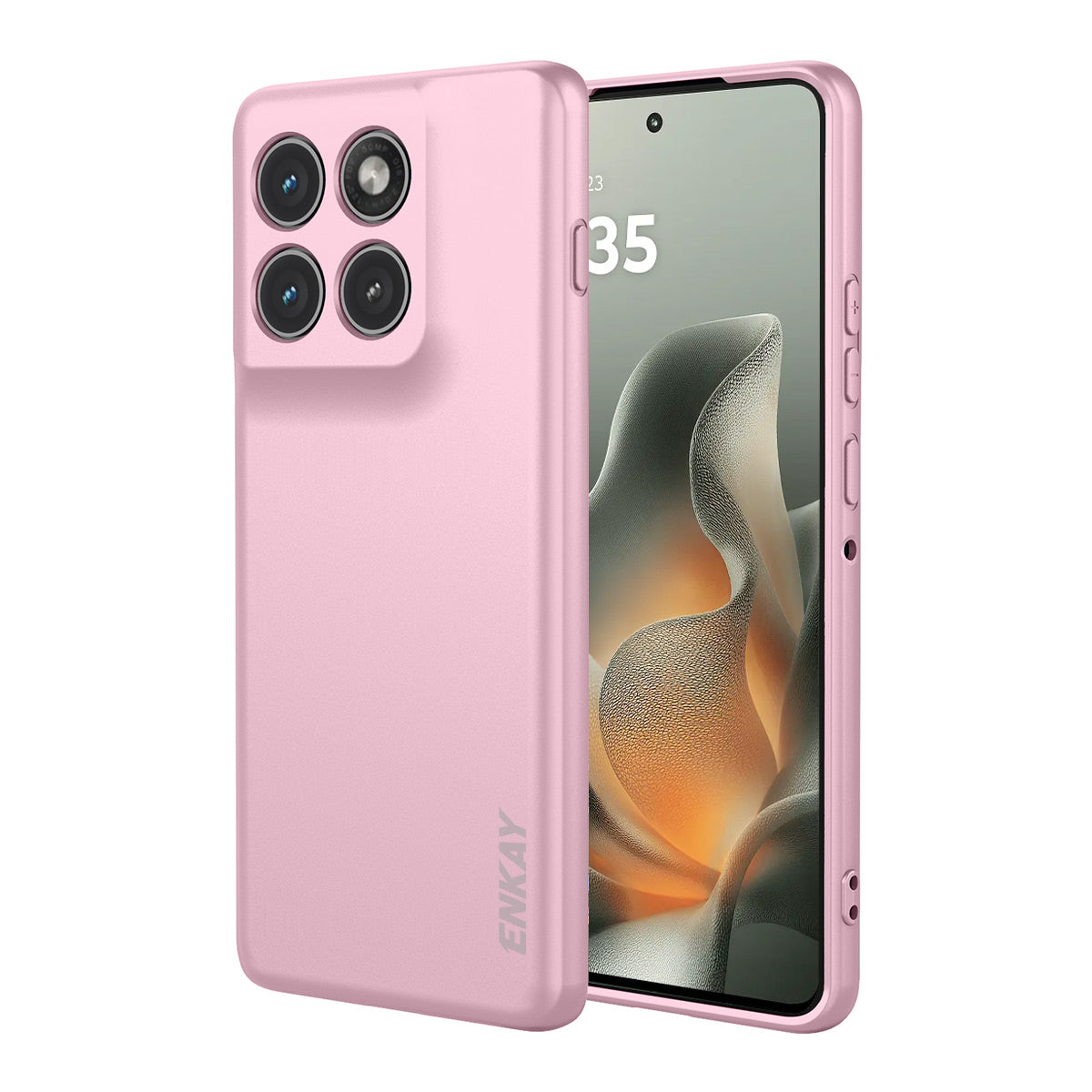 For Motorola Edge 70 5G Silicone Case ENKAY HAT PRINCE Straight Edge Cell Phone Back Cover - Pink