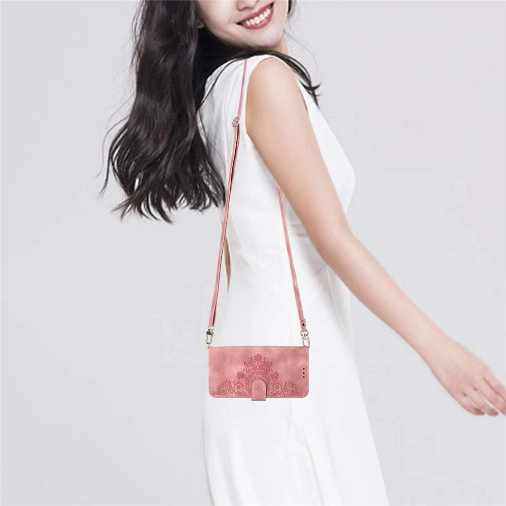 For Xiaomi Redmi Note 15 Pro 4G (Global) Case Flower Pattern PU Leather Wallet Phone Cover with Strap - Pink