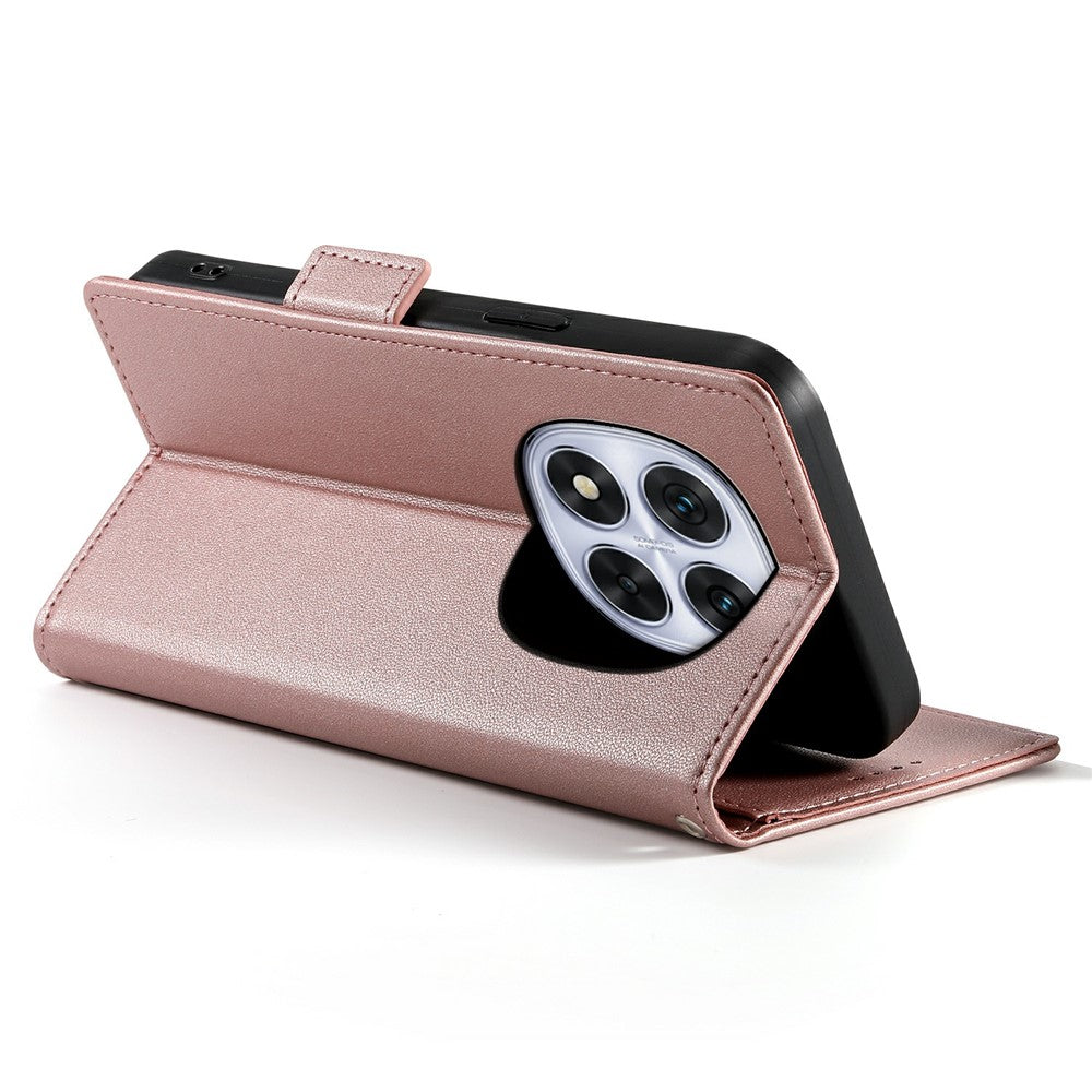 For Xiaomi Redmi Note 15 Pro 4G (Global) Stand Case PU Leather Wallet Phone Cover - Rose Gold