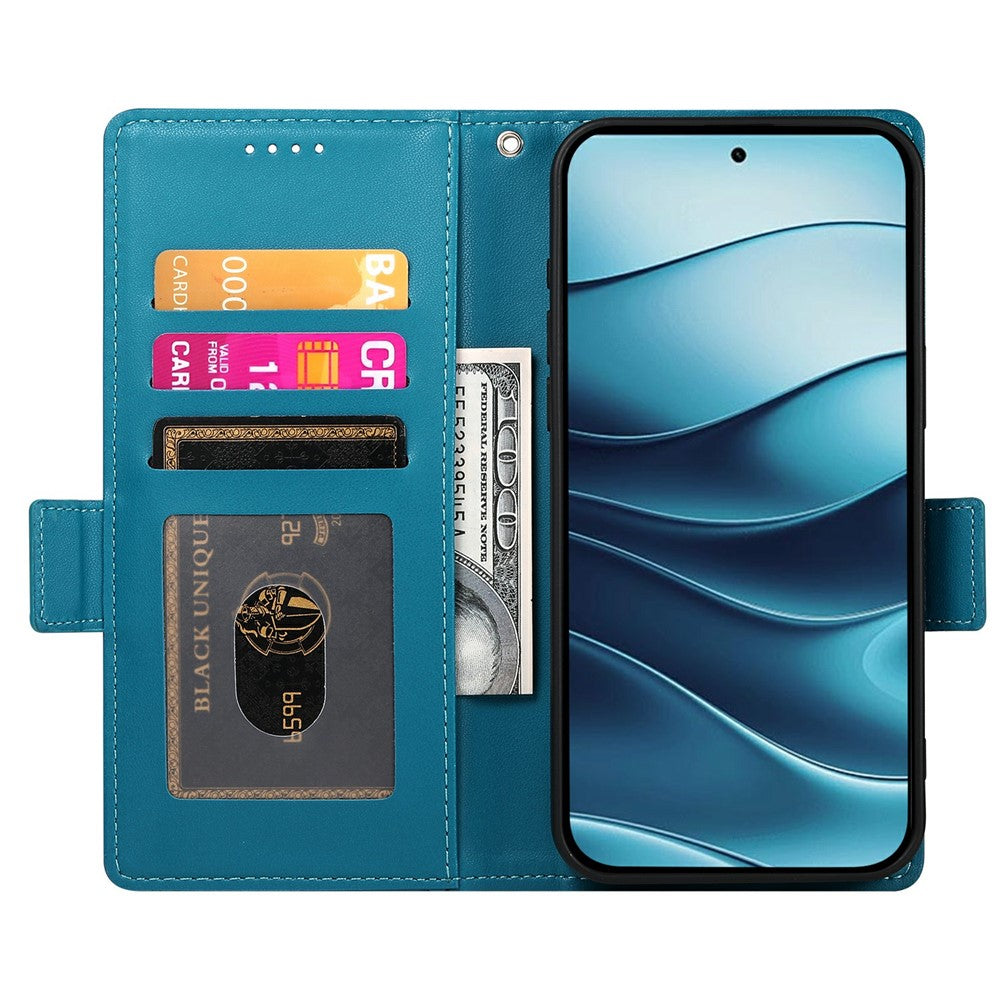 For Xiaomi Redmi Note 15 Pro 4G (Global) Stand Case PU Leather Wallet Phone Cover - Blue